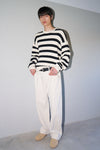 General Idea MAN Stripe Cotton Crew Neck Knit