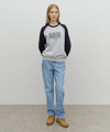 Marithé François Girbaud Classic Logo Color Block Raglan Sweatshirt Burgundy