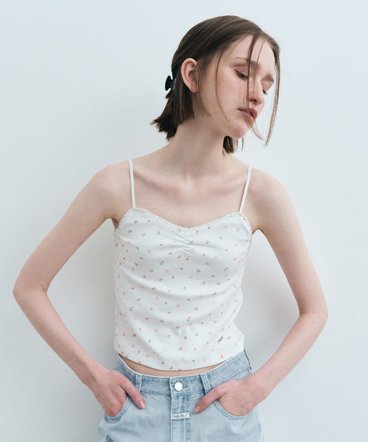 Marithé François Girbaud Women's Flower Crop Sleeveless Tee