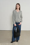 General Idea WOMAN Cotton Layered V-Neck Knit Pullover