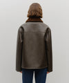 Marithé François Girbaud Faux Leather Over Fit Mustang Jacket Black