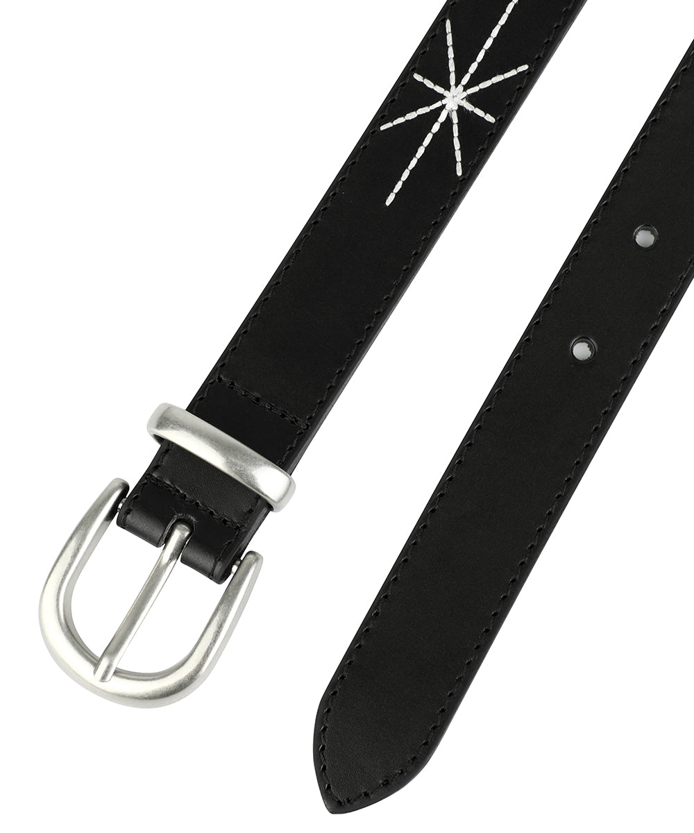 Mahagrid STITCH LEATHER BELT [BLACK]