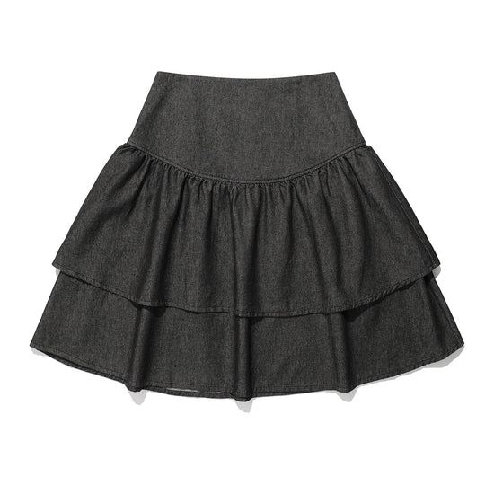 Nice Ghost Club Lowrise Shirring Denim Skirt