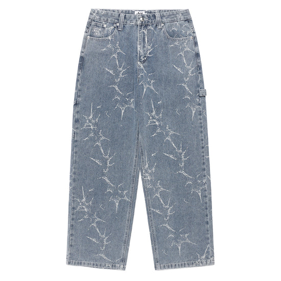 Cavish Printed Carpenter Denim Pants