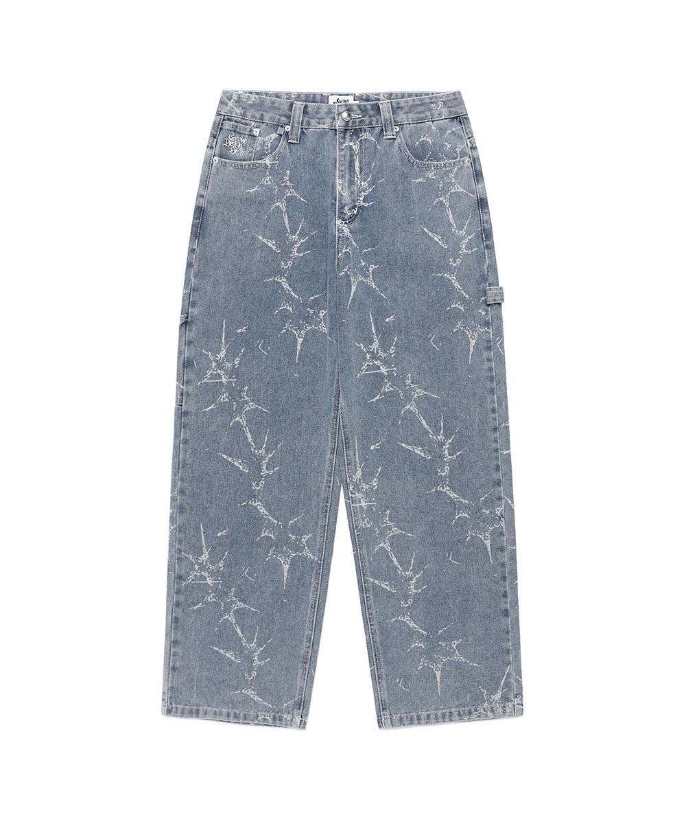 Cavish Printed Carpenter Denim Pants