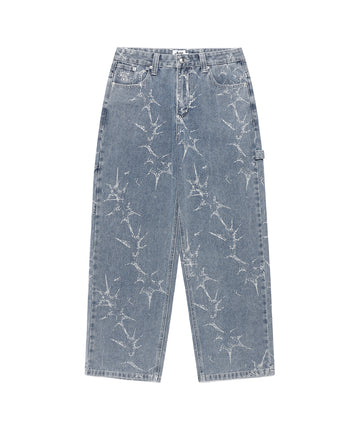 Cavish Printed Carpenter Denim Pants