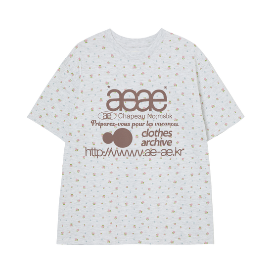 AEAE 6/11 Pre-Order Delivery WEB Logo Flower T-Shirt Light Gray