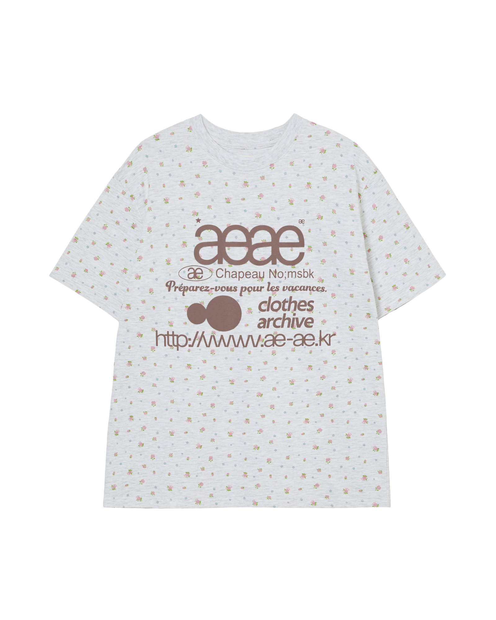 AEAE 6/11 Pre-Order Delivery WEB Logo Flower T-Shirt Light Gray