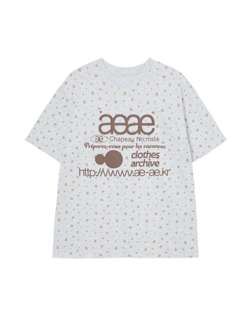 AEAE 6/11 Pre-Order Delivery WEB Logo Flower T-Shirt Light Gray