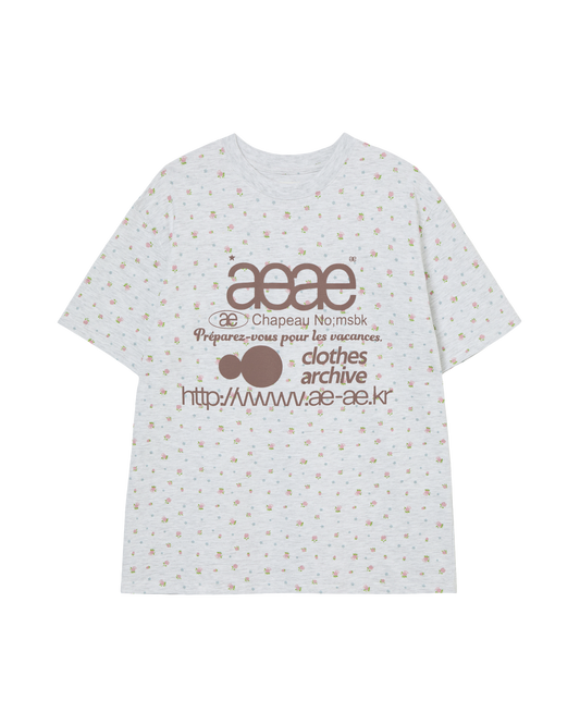 AEAE 6/11 Pre-Order Delivery WEB Logo Flower T-Shirt Light Gray