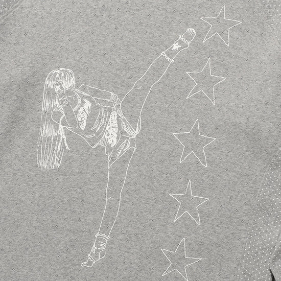 Nice Ghost Club Girl Gang Star Slim Long Sleeve Tee [Grey]