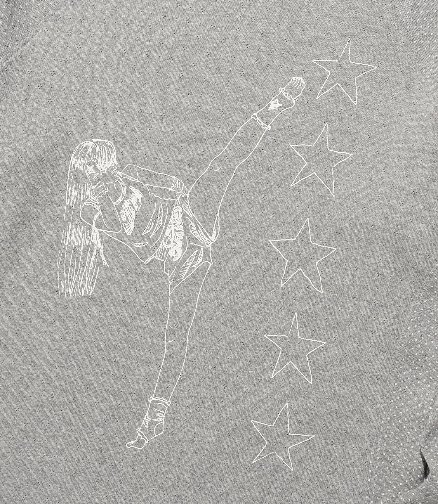 Nice Ghost Club Girl Gang Star Slim Long Sleeve Tee [Grey]