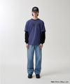 Mahagrid Banner Logo Layered Long Sleeve Tee Navy