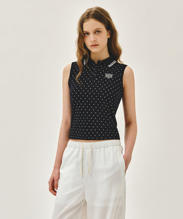 Marithé François Girbaud W SMALL CLASSIC LOGO PK COLLAR SLEEVELESS dot