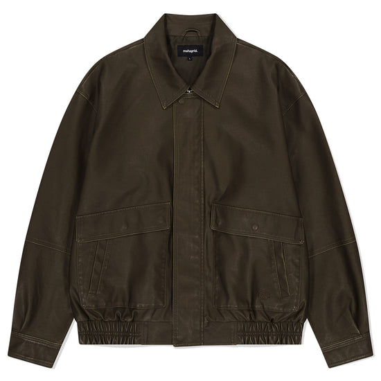 Mahagrid Washed Faux Leather Blouson