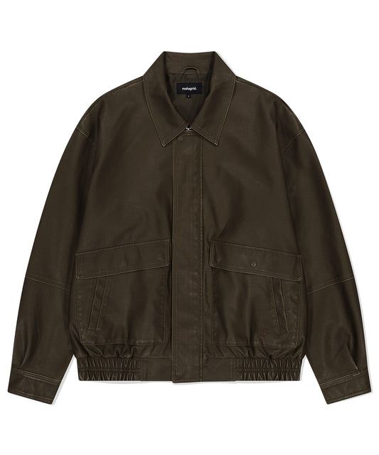 Mahagrid Washed Faux Leather Blouson