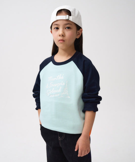 Marithé François Girbaud Kids Color Block Raglan Sweatshirt Navy