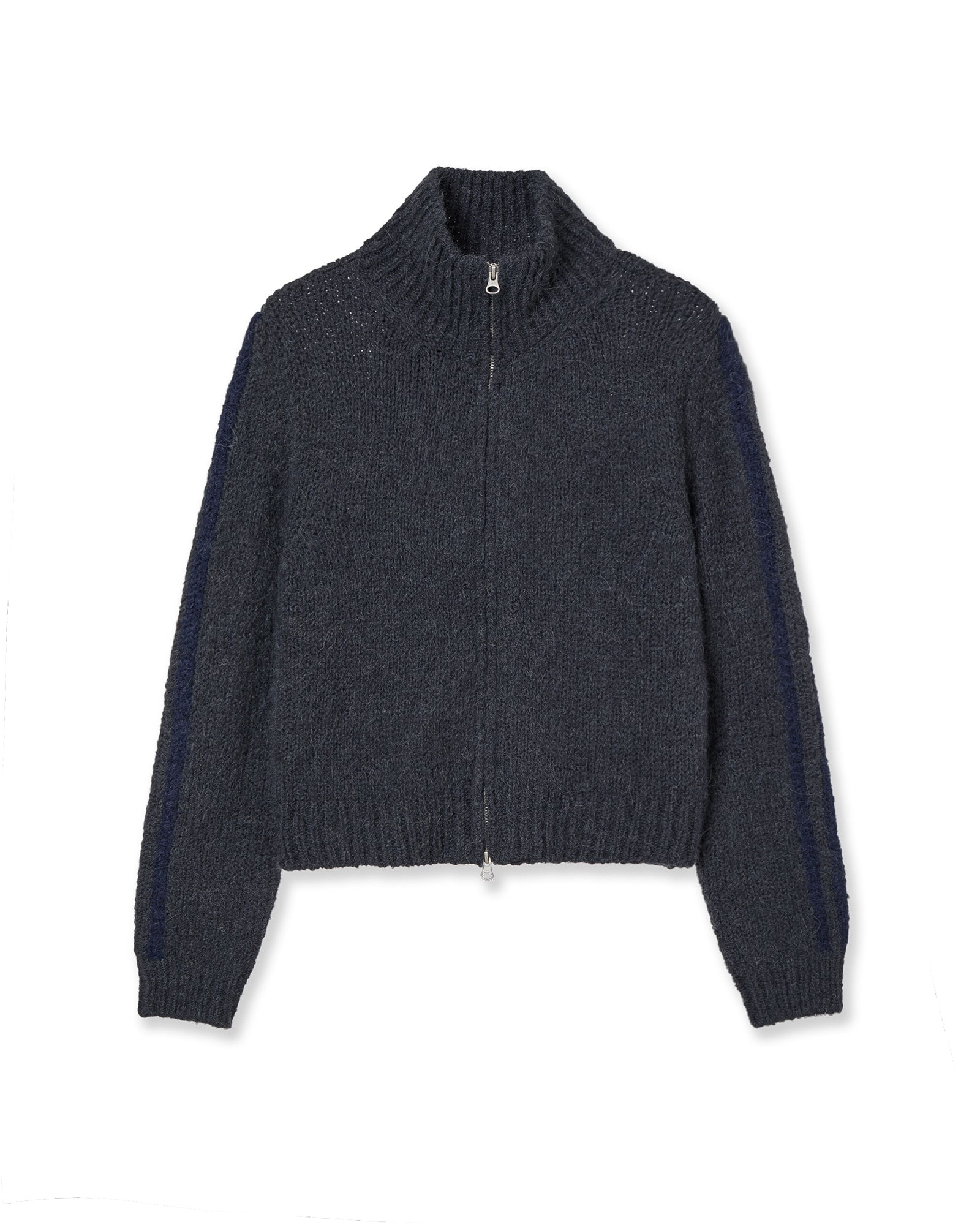AEAE Half Neck Knit Zip-Up [Charcoal]