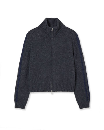 AEAE Half Neck Knit Zip-Up [Charcoal]