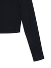 MLB Women's Basic Slim Ribbed Crop Long Sleeve T-Shirts