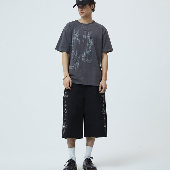Mahagrid Cross Stud Twill Shorts