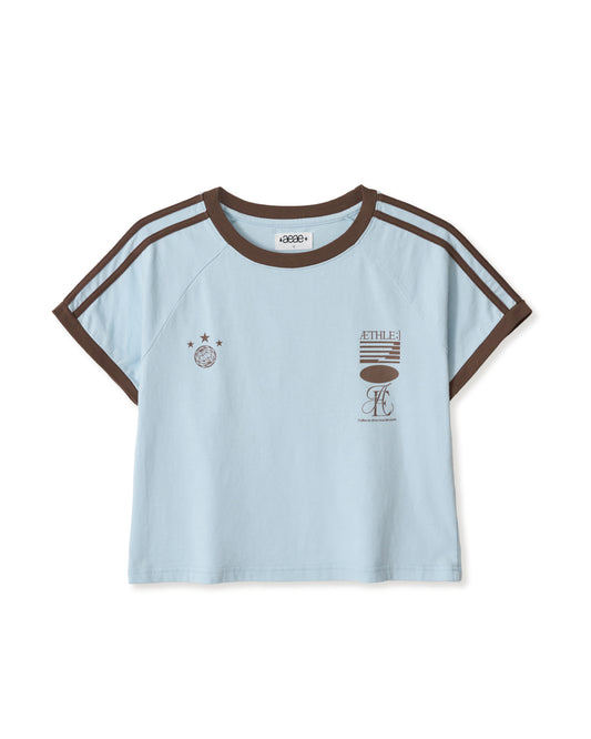 AEAE ATHLETE STRIPE HALF T-SHIRTS [SKYBLUE]