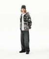Mahagrid Camo Applique Zip Up Hoodie