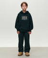 Marithé François Girbaud Kids Classic Logo Straight Sweat Pants (Brushed) Dark Green