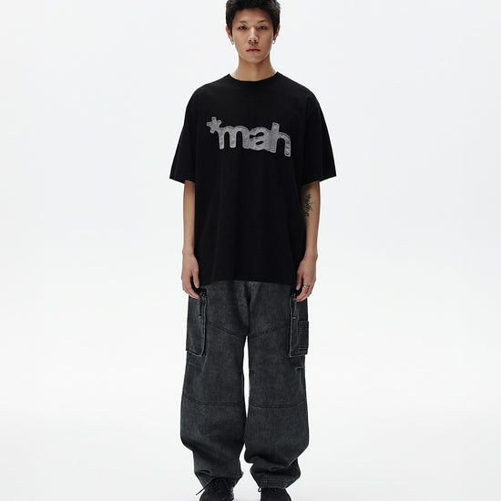 Mahagrid mah Cut Off Applique Tee [Black]