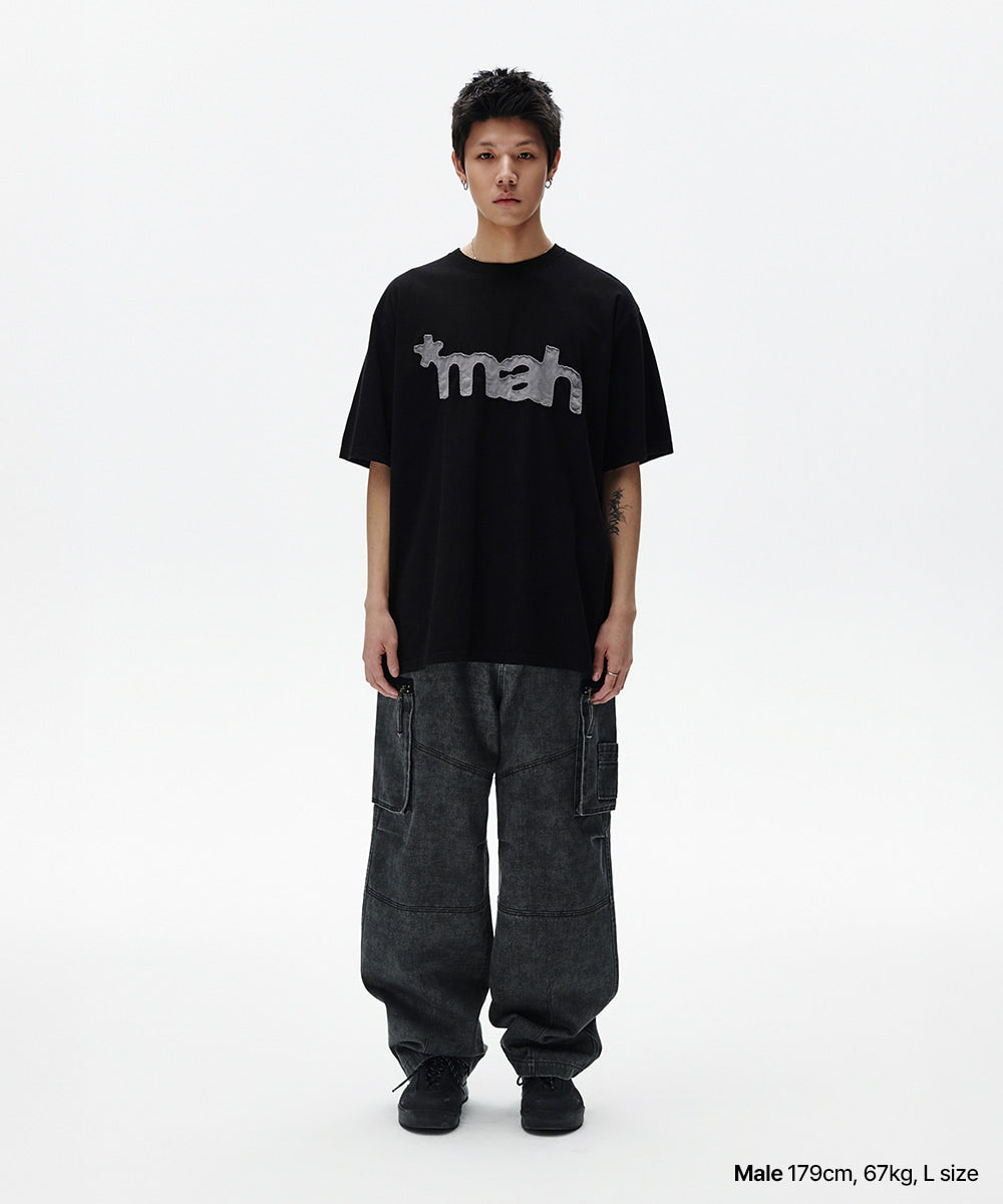 Mahagrid mah Cut Off Applique Tee [Black]
