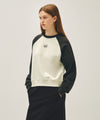 Marithé François Girbaud W BLOCK CLASSIC LOGO RAGLAN CROP SWEATSHIRT charcoal