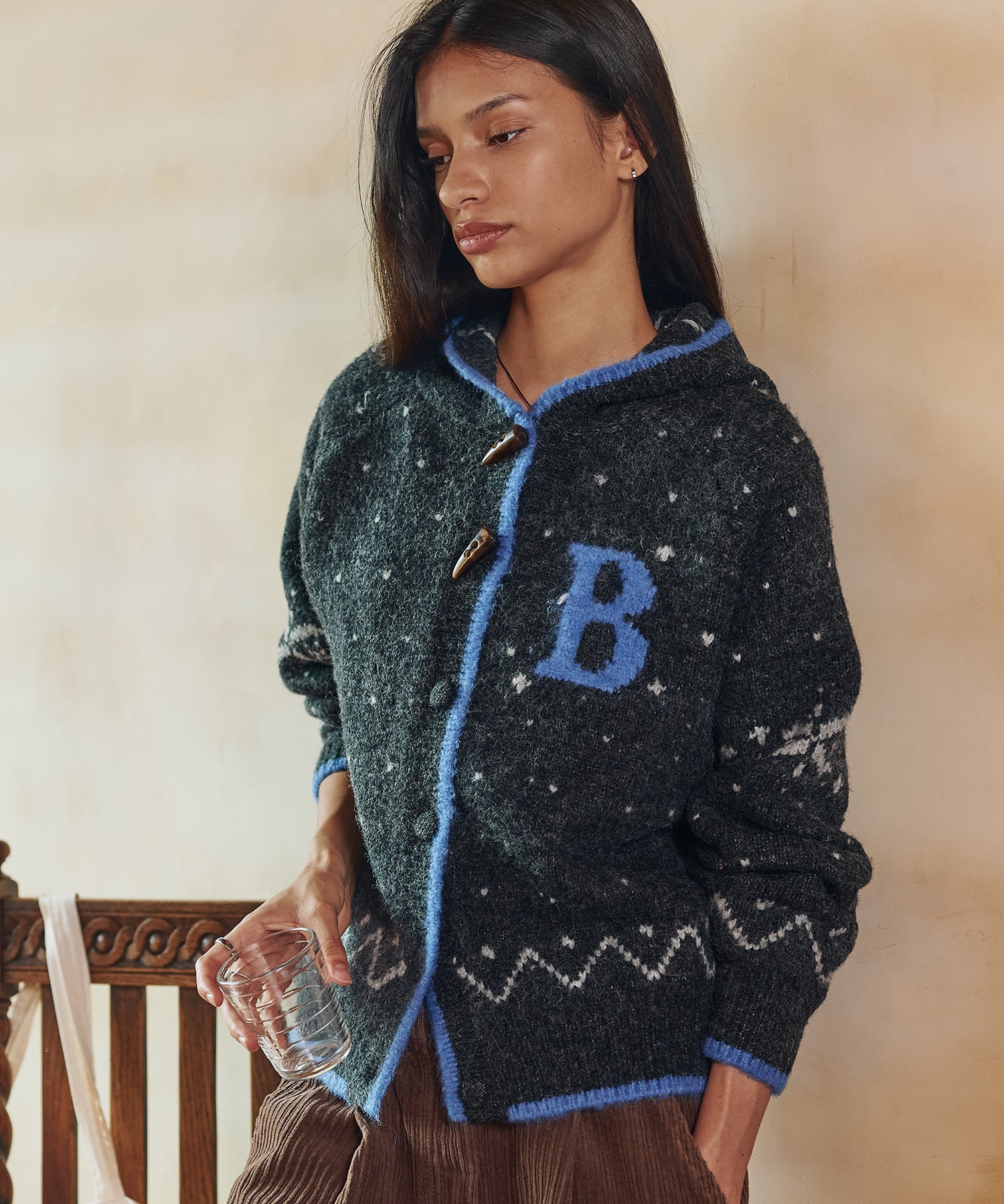 Bitter Cells Snowy Hood Cardigan