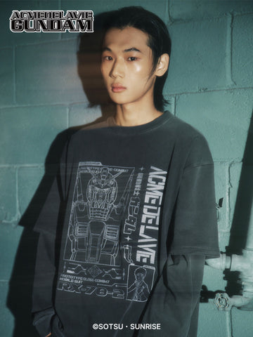ADLV Mobile Suit Gundam Pigment Double Layer Long Sleeve T-Shirt