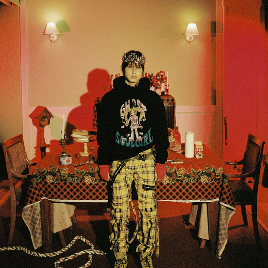 Nice Ghost Club Soul Pussy Cat Ghost Soul Girl Gyaru Hoodie in Black