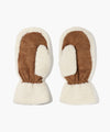 Marithé François Girbaud Classic Logo Fur Mittens Ivory