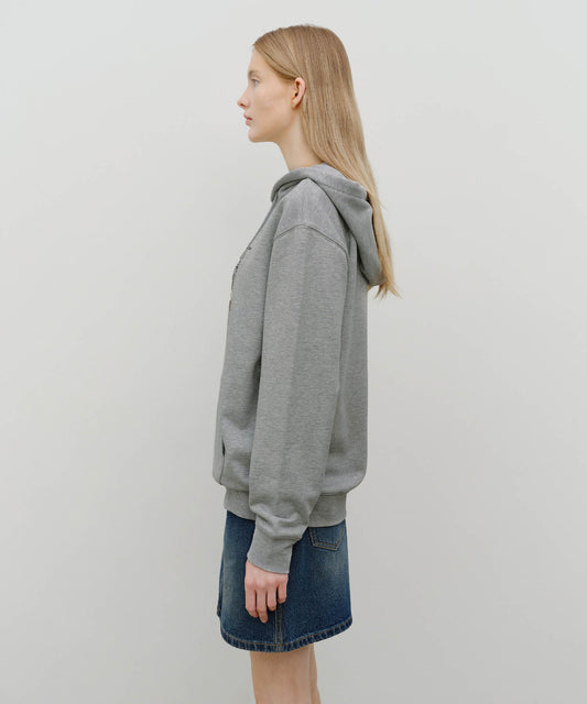 Marithé François Girbaud DOODLE CLASSIC BEAR HOODIE Heather Gray