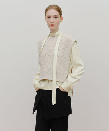 Marithé François Girbaud W Side Ribbon Knit Vest
