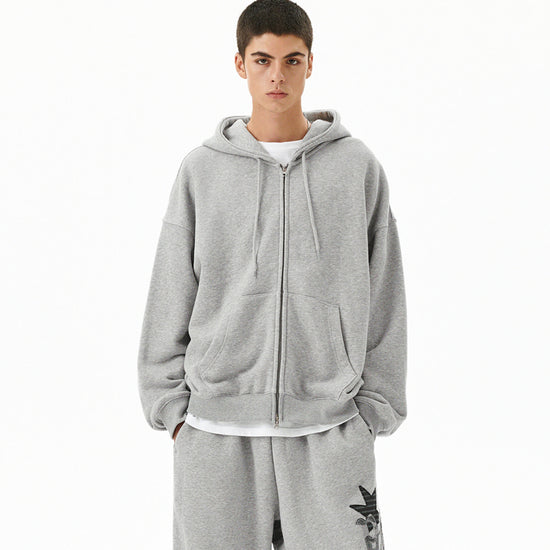 Mahagrid Pray Applique Zip Up Hoodie