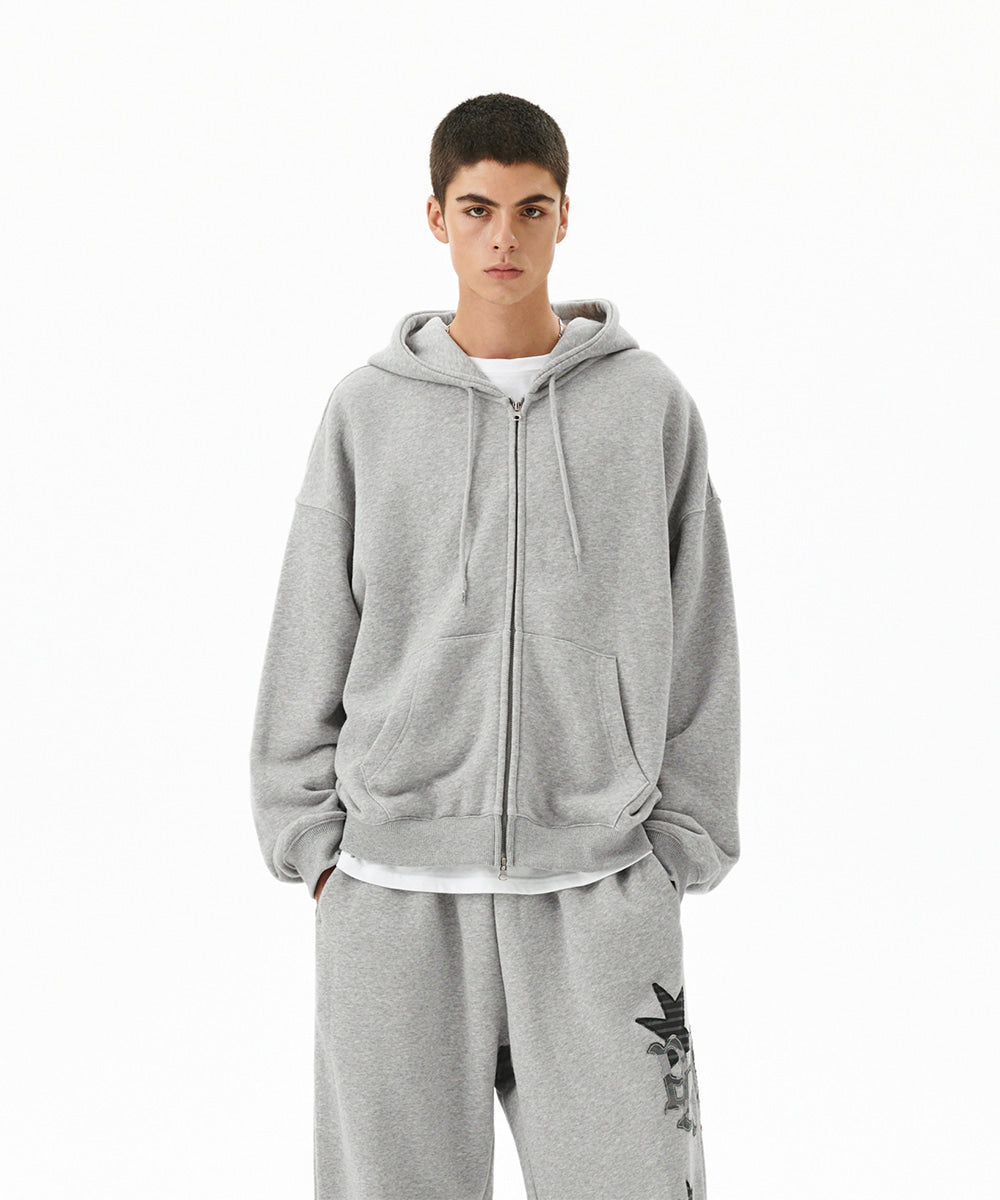 Mahagrid Pray Applique Zip Up Hoodie