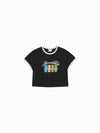 ADLV Woman AC Bear Crop Ringer T-Shirt