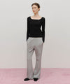 Marithé François Girbaud W Lace Point Boots Cut Sweat Pants Heather Gray