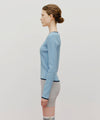 Marithé François Girbaud W Color Point Square Neck Knit Pullover Sky Blue