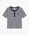 Marithé François Girbaud W STRIPE HENLEY NECK TEE