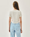 Marithé François Girbaud W SILVER LETTERING CROP TEE