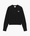 Marithé François Girbaud W SMALL CLASSIC LOGO CROP KNIT PULLOVER black