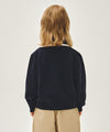 Marithé François Girbaud Kids White Lace Collar Cardigan Navy