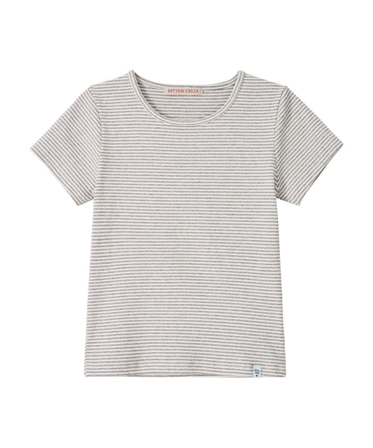 Bitter Cells Essential Golgi Half Tee - Stripe Grey