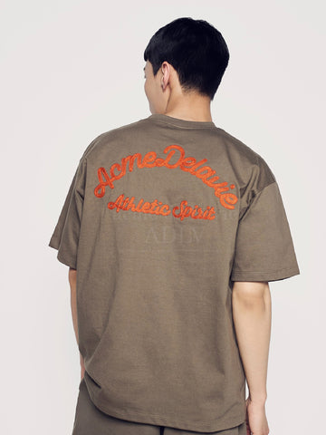 ADLV Script Embossing Chain Needlework Short Sleeve T-Shirt