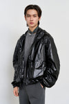 General Idea UNISEX Glossy Packable Wind Breaker [BLACK]