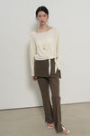 General Idea WOMAN Skirt Layered Bootcut Slack Pants [TAUPE]